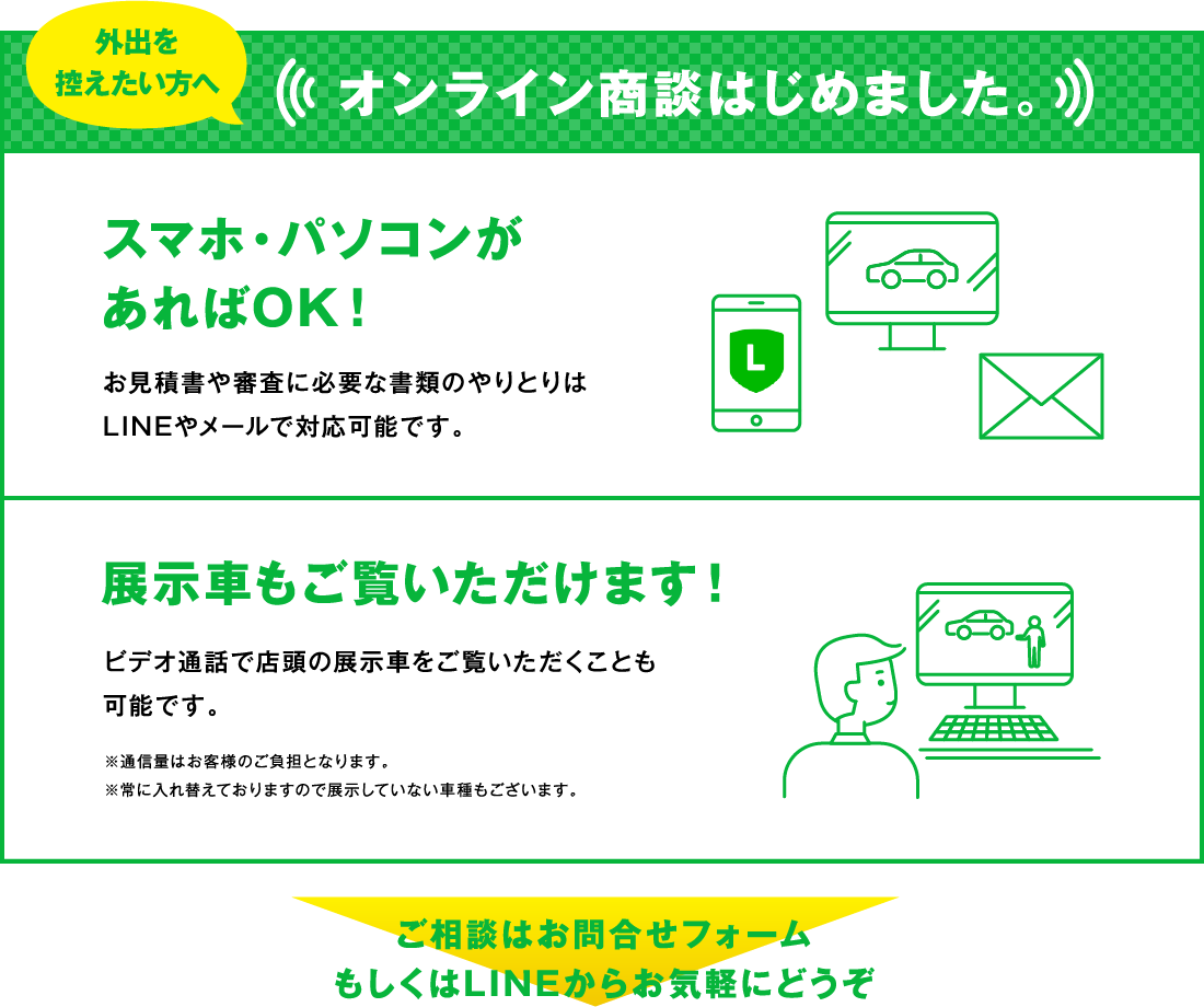 外出を控えたい方へオンライン商談はじめました。